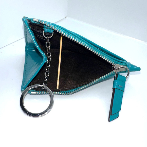 Coach Turquoise Card Holder w/ Keychain - Picture 4 of 5
